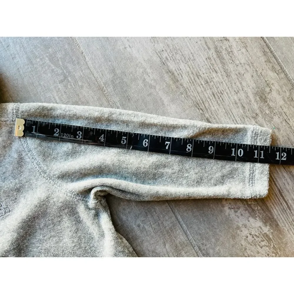Baby Gap Gray Terry Cloth Bear Ears Snap Hoodie Sweatshirt Fleece Boy Girl 18-24